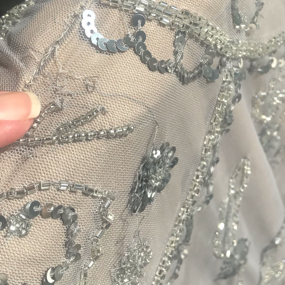 Adrienne Papell Beaded Blouson Evening Gown - Picture 11 of 13